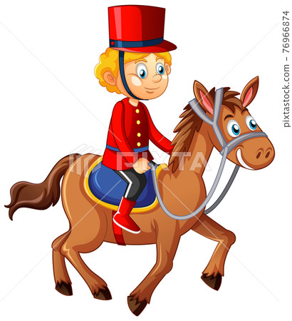 King's man riding horse cartoon character on white background King's man riding horse cartoon character on white background 76966874