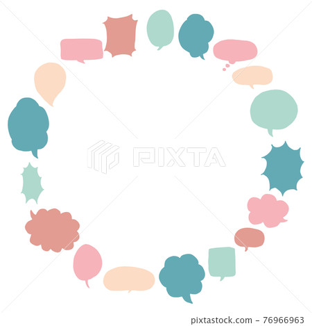 Colorful frame of dialogue balloon No shadow Colorful frame of dialogue balloon No shadow 76966963