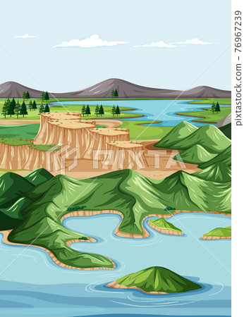 Nature geographic landscape vector 76967239