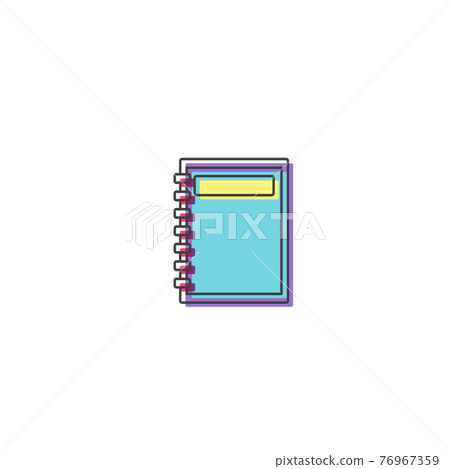 Flat Book Outline Cartoon Style Suitable for Sticker, Icon. Isolated on a white background Flat Book Outline Cartoon Style Suitable for Sticker, Icon. Isolated on a white background 76967359