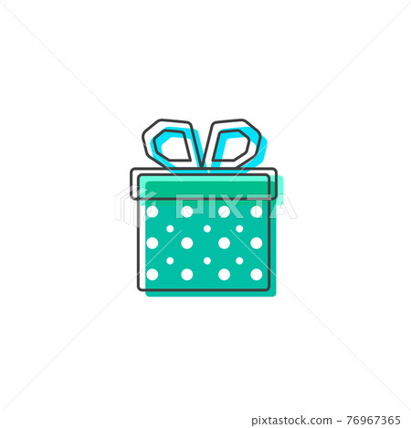 Flat gift box Outline Cartoon Style Suitable for Sticker, Icon. Isolated on a white background Flat gift box Outline Cartoon Style Suitable for Sticker, Icon. Isolated on a white background 76967365