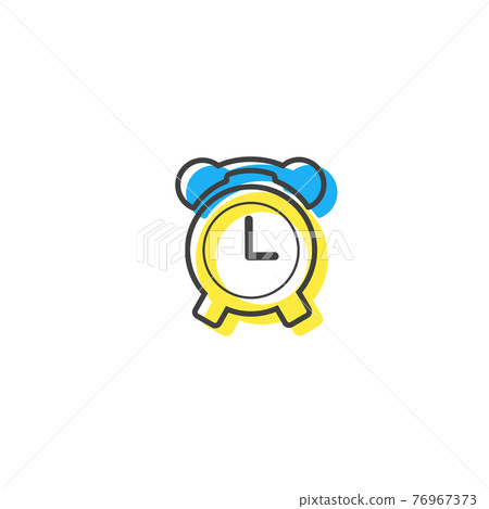 Flat Clock Outline Cartoon Style Suitable for Sticker, Icon. Isolated on a white background Flat Clock Outline Cartoon Style Suitable for Sticker, Icon. Isolated on a white background 76967373