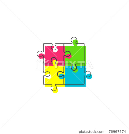 Flat puzzle piece Outline Cartoon Style Suitable for Sticker, Icon. Isolated on a white background Flat puzzle piece Outline Cartoon Style Suitable for Sticker, Icon. Isolated on a white background 76967374