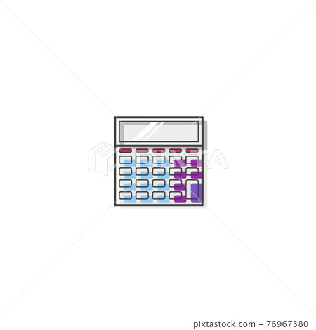 Flat calculator outline Cartoon Style Suitable for Sticker, Icon. Isolated on a white background Flat calculator outline Cartoon Style Suitable for Sticker, Icon. Isolated on a white background 76967380