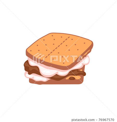 Smore made of chocolate and marshmallow cartoon vector illustration isolated. Smore made of chocolate and marshmallow cartoon vector illustration isolated. 76967570