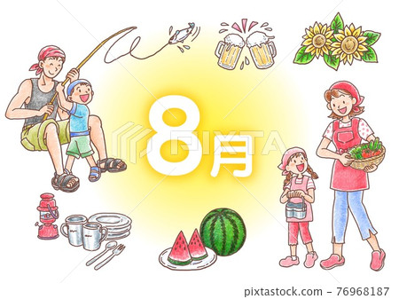 August image with text color _ crayon style 76968187