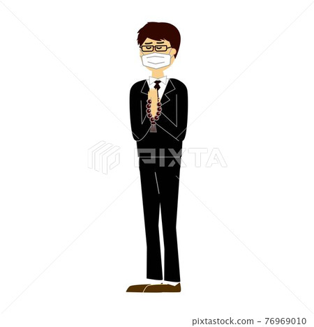 手上有一個年輕人的面具 手上有一個年輕人的面具 76969010