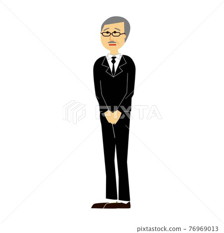 Elderly man attending a funeral Elderly man attending a funeral 76969013