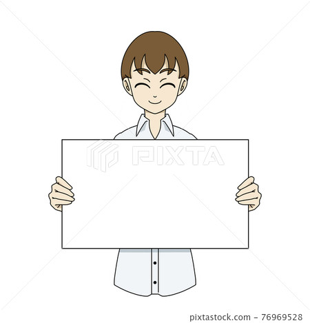 A man with a board smiles A man with a board smiles 76969528