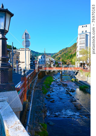 Yumura Onsen Prosperity Bridge Haruki River Shinonsen Town Yumura Onsen Prosperity Bridge Haruki River Shinonsen Town 76970163