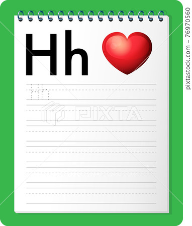 Alphabet tracing worksheet with letter H and h Alphabet tracing worksheet with letter H and h 76970560