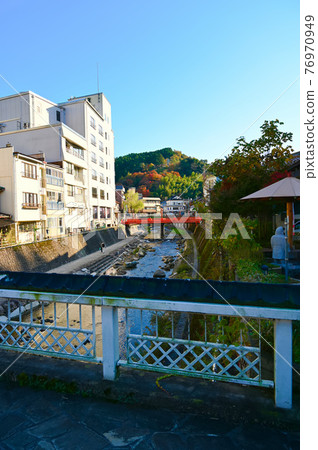 湯村溫泉 溫泉街繁榮橋和春木川神溫泉街 湯村溫泉 溫泉街繁榮橋和春木川神溫泉街 76970949