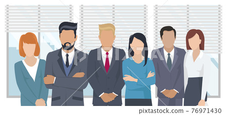 Business team ready to work. Teamwork. Coworkers characters communication. Team building 76971430