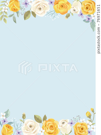 Yellow rose frame Yellow rose frame 76971651