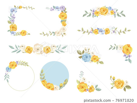 Yellow rose decorative frame 76971820