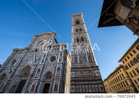Santa Maria del Fiore - Facade of the Florence Cathedral in Tuscany Italy Santa Maria del Fiore - Facade of the Florence Cathedral in Tuscany Italy 76972645
