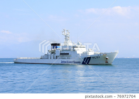 在堺海峽航行的第8地方海警本部境港海岸警衛部的巡邏艇(PL01) 在堺海峽航行的第8地方海警本部境港海岸警衛部的巡邏艇(PL01) 76972704