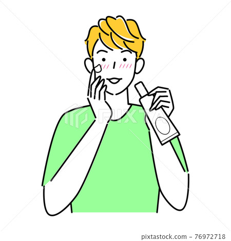 Illustration of a man with rough skin doing skin care Simple vector Illustration of a man with rough skin doing skin care Simple vector 76972718