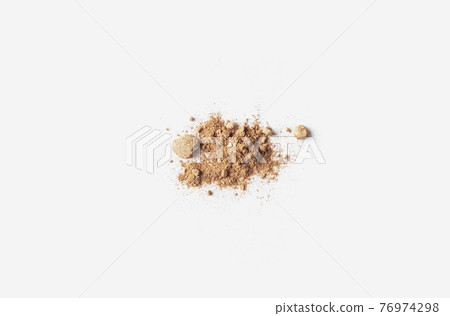 Isolated light and dark brown face or eye shadow on white background 76974298