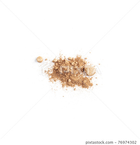 Isolated light and dark brown face or eye shadow on white background 76974302