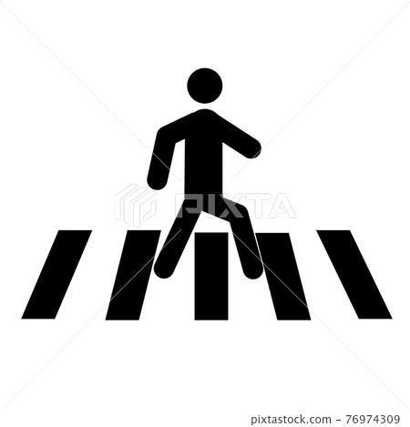 people crosswalk icon on white background. flat... - Stock Illustration ...