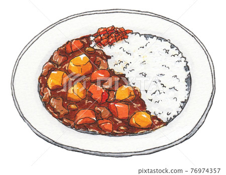 手繪餐飲菜單咖哩飯 76974357