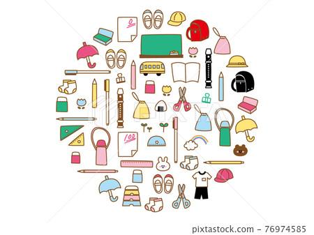 Stationery elementary school students' belongings 76974585