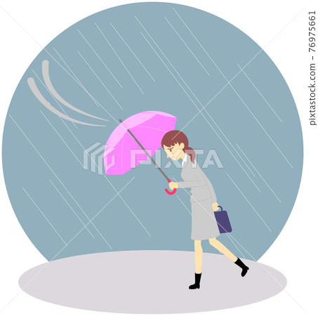Office worker (female) who can withstand storms Office worker (female) who can withstand storms 76975661