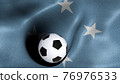 3D rendering of the flag of Micronesia with a soccer ball 76976533