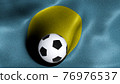 3D rendering of the flag of Palau with a soccer ball 76976537