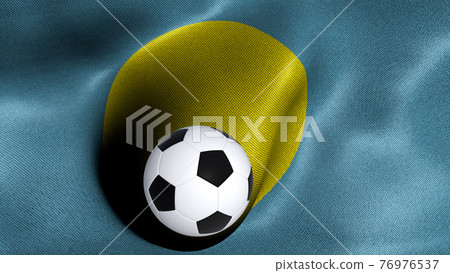 3D rendering of the flag of Palau with a soccer ball 3D rendering of the flag of Palau with a soccer ball 76976537