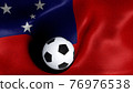 3D rendering of the flag of Samoa with a soccer ball 76976538