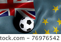 3D rendering of the flag of Tuvalu with a soccer ball 76976542