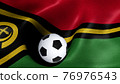 3D rendering of the flag of Vanuatu with a soccer ball 76976543