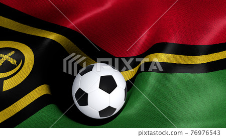 3D rendering of the flag of Vanuatu with a soccer ball 3D rendering of the flag of Vanuatu with a soccer ball 76976543