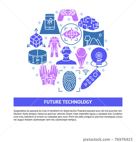 Virtual reality concept banner in flat style Virtual reality concept banner in flat style 76976925