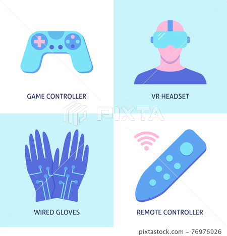 Virtual reality icon set in flat style 76976926