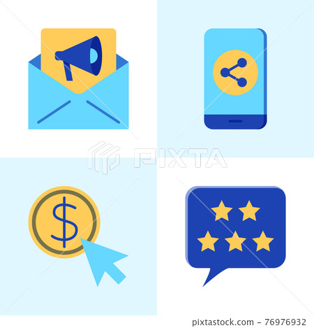 SEO and marketing icon set in flat style - Stock Illustration [76976932 ...