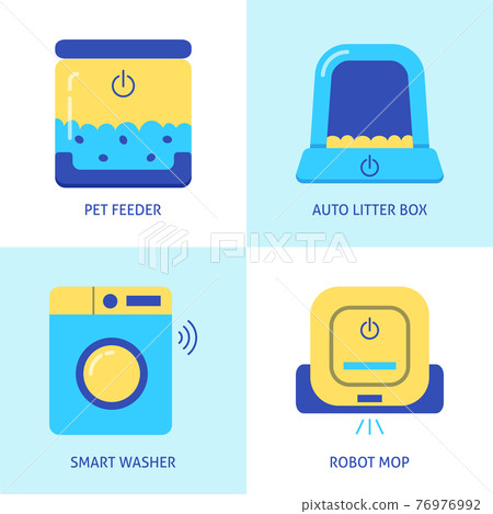 Smart house gadgets icon set in flat style 76976992