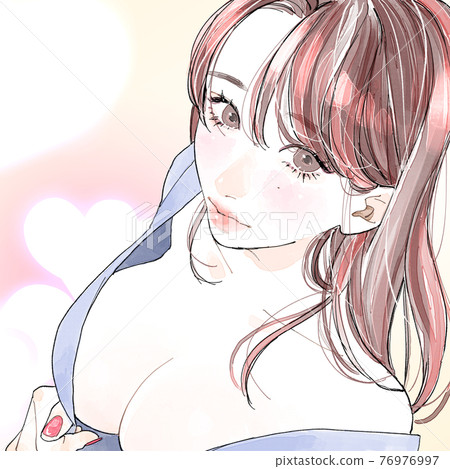 大乳房的女人（與背景） 76976997