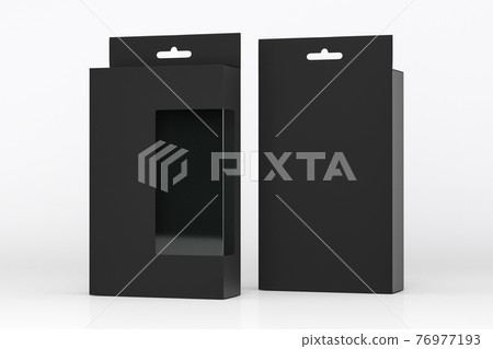 package blank black box euro slot hanger for Pegboard- mockup back and front view 76977193