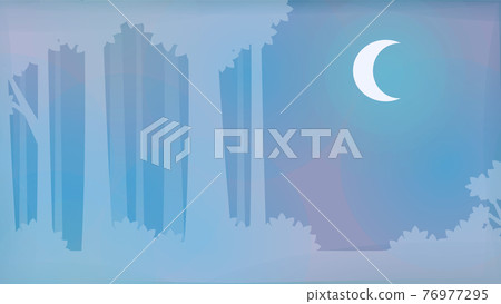 World of fairy tales_Forest illuminated by moonlight 76977295