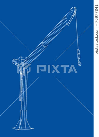 Davit or crane for boat. Vector 76977841