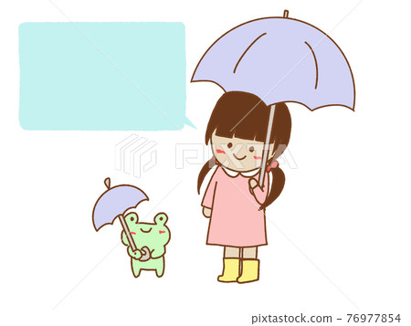 A girl holding an umbrella, a balloon A girl holding an umbrella, a balloon 76977854