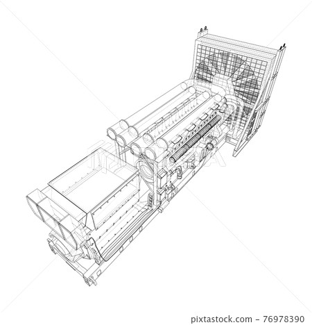 Large industrial diesel generator. Vector 76978390