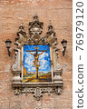 Historic buildings and monuments of Seville, Spain. hands. Statue. Iglesia Colegial Salvador 76979120