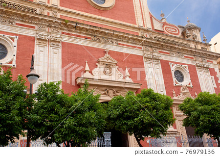 Historic buildings and monuments of Seville, Spain. hands. Statue. Iglesia Colegial Salvador Historic buildings and monuments of Seville, Spain. hands. Statue. Iglesia Colegial Salvador 76979136