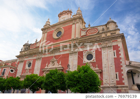 Historic buildings and monuments of Seville, Spain. hands. Statue. Iglesia Colegial Salvador Historic buildings and monuments of Seville, Spain. hands. Statue. Iglesia Colegial Salvador 76979139