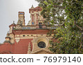 Historic buildings and monuments of Seville, Spain. hands. Statue. Iglesia del Divino Salvador 76979140
