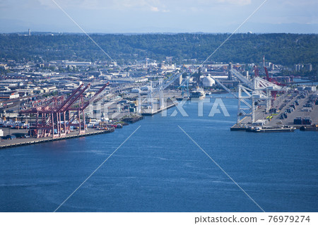 View from Space Needle to dock area, Seattle View from Space Needle to dock area, Seattle 76979274